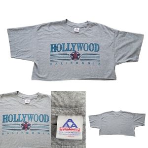VTG 90s Rare Hollywood California Film Image AAA Tag Cut Off Cropped USA Made XL